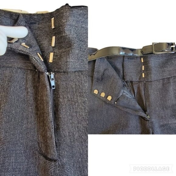 Kenar black wide leg dress pants with belt sz 8 - Picture 7 of 11